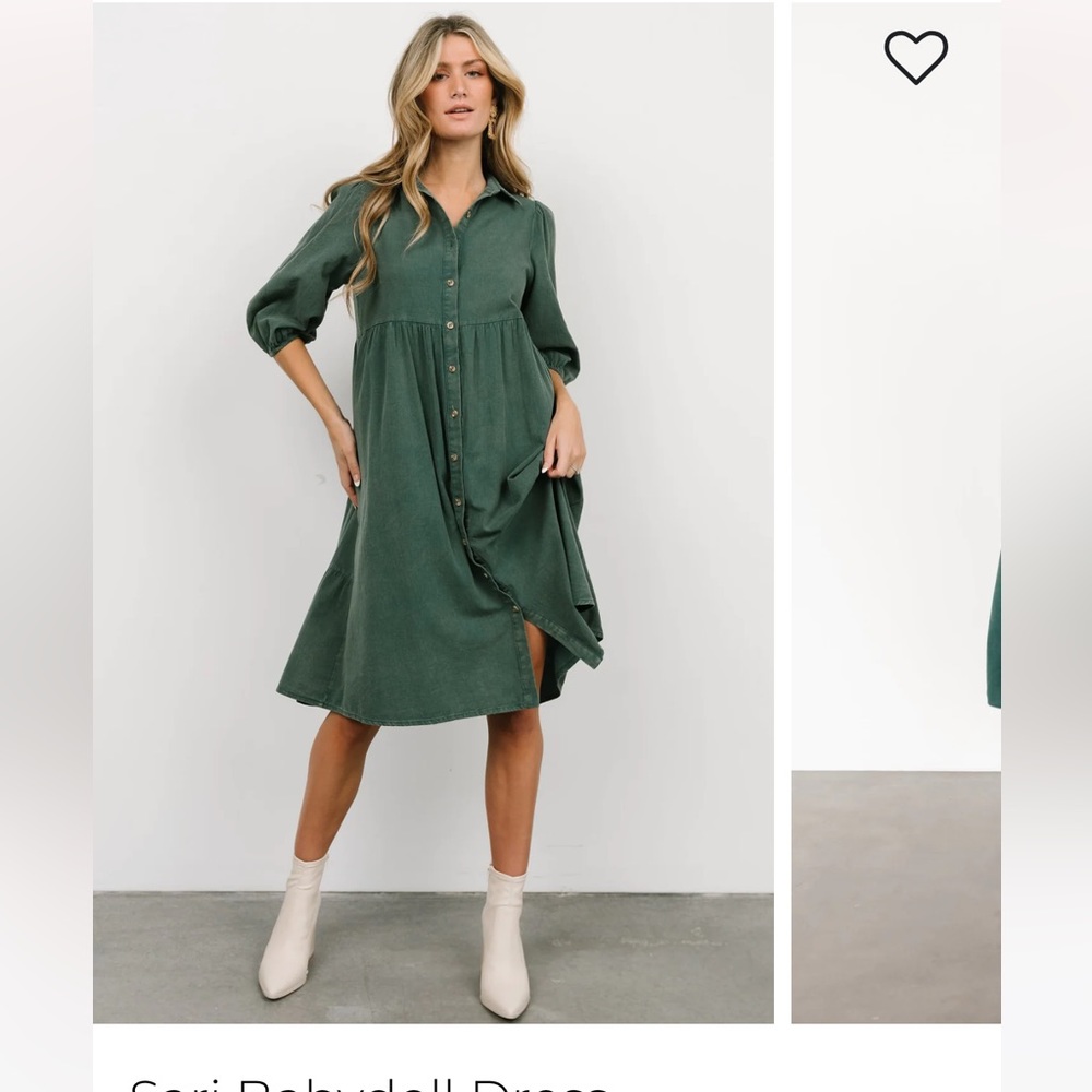 NWT Baltic Born Green Babydoll Sari Dress Medium